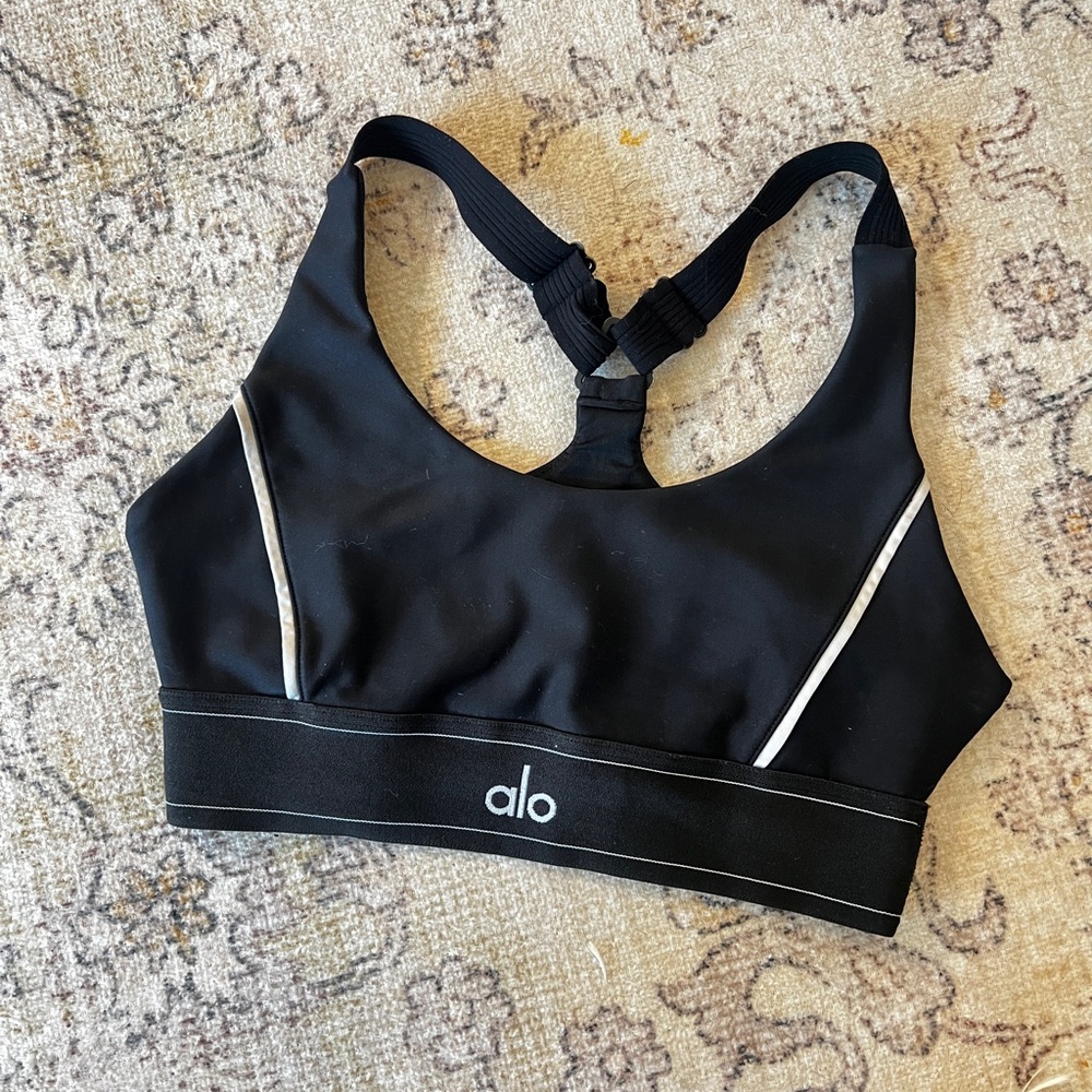 ALO Yoga Black and White Sports Bra